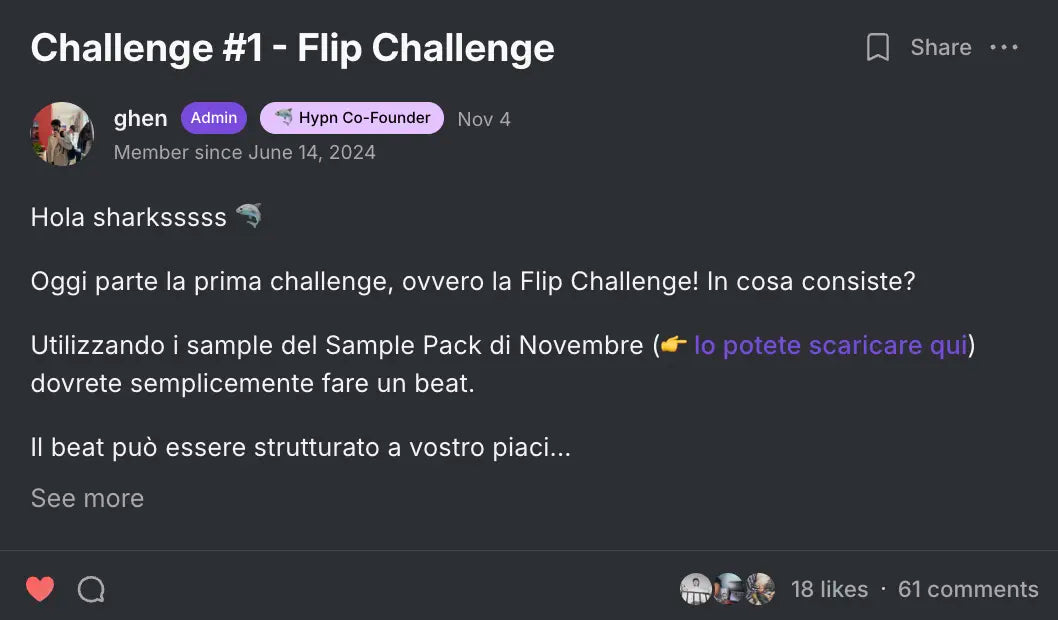 Hypn Academy - challenge settimanali